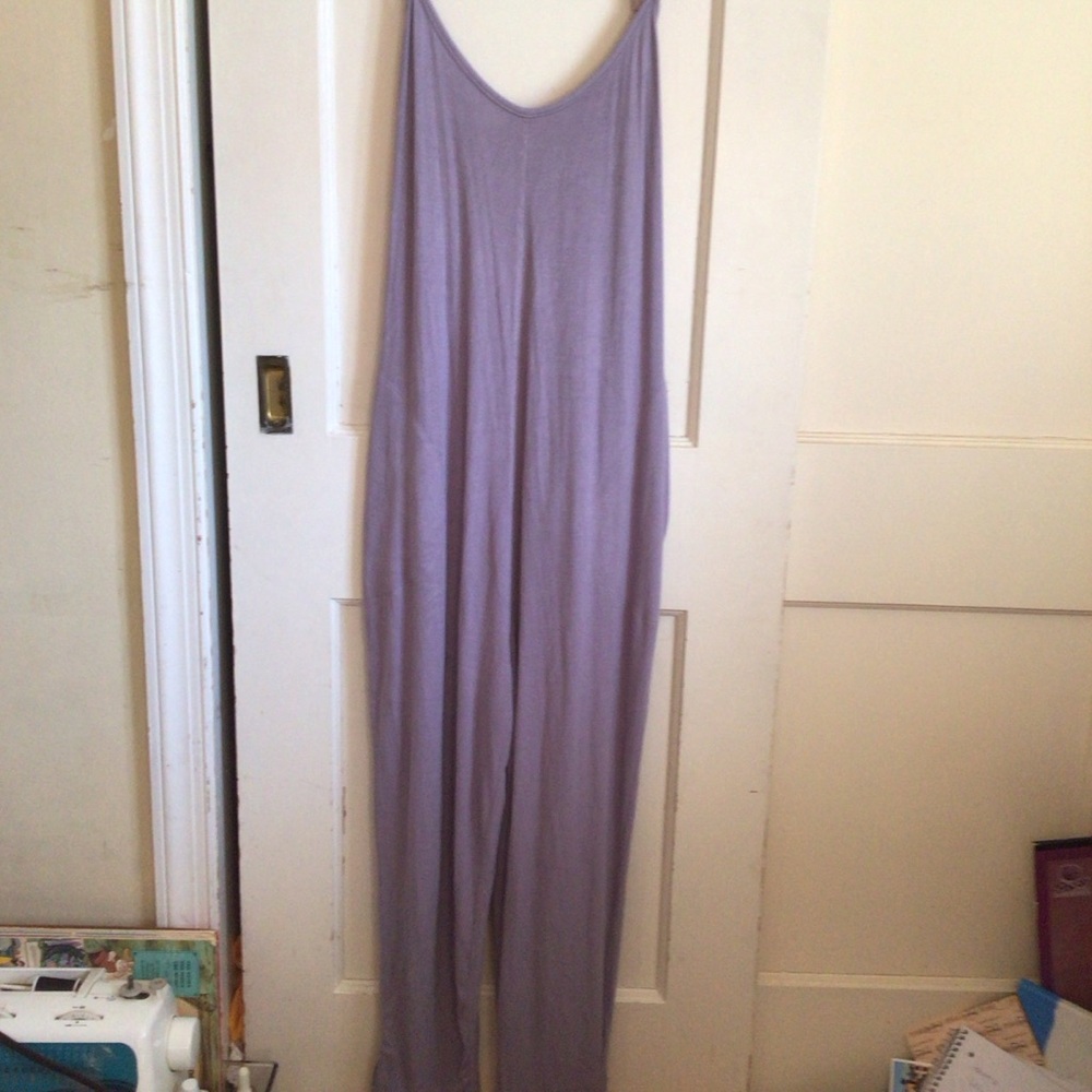 Saturday Sunday by Anthropologie Lavender Ribbed Tank Jumpsuit